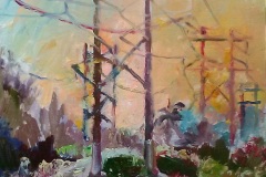 Leda Lisk, Twilight Powerlines in Oil 