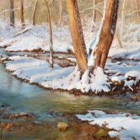 Carolyn Lewis,<em> Winter Hike</em>, 12 x 16 inches, Oil